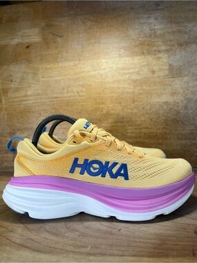 Hoka One One Bondi 8 Womens Size 8.5 Running Shoes Sneakers Cyclamen Impala